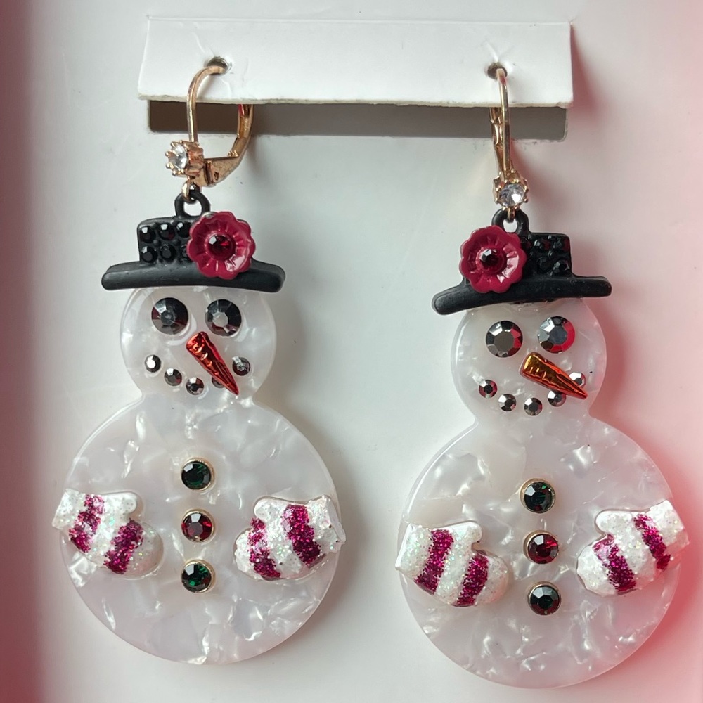 BETSEY Johnson Snowman Earrings